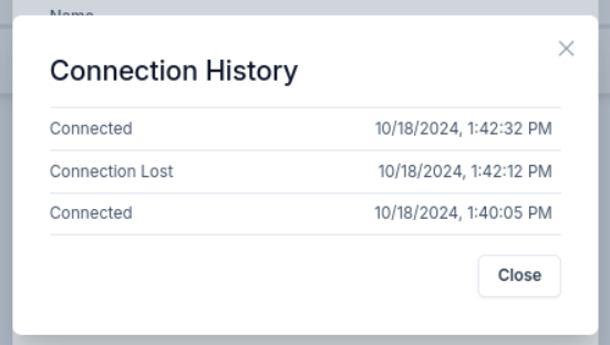 Connection history