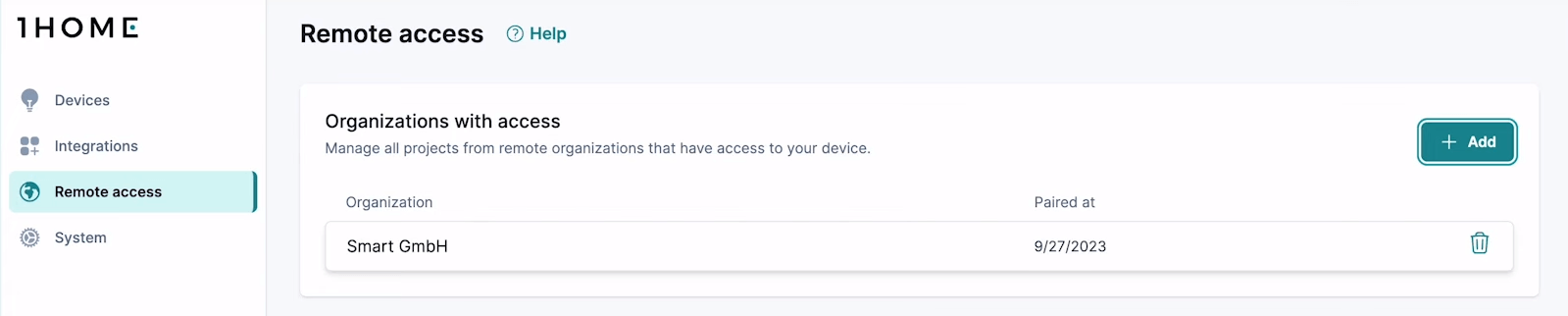 Proje 1Home Server'a bağlandı